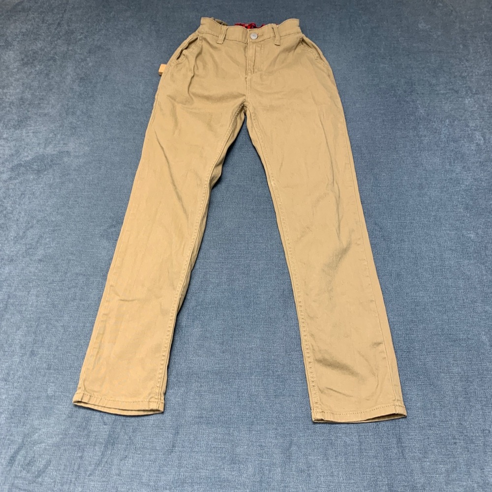 Levi's 502 Tapered Chino Pants Boys 12 26x27 Tan Adjustable Waist Regular Fit